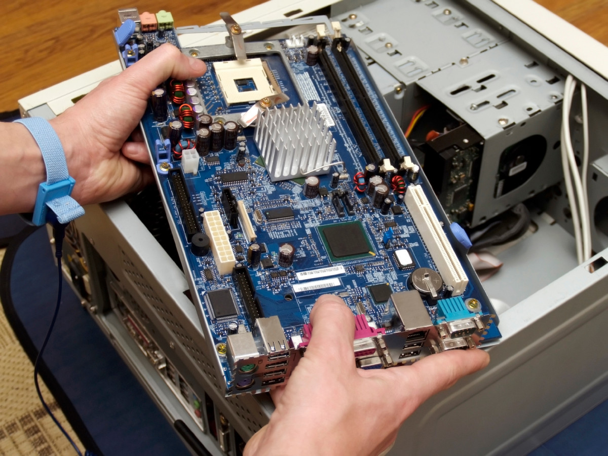 technician installing hardware